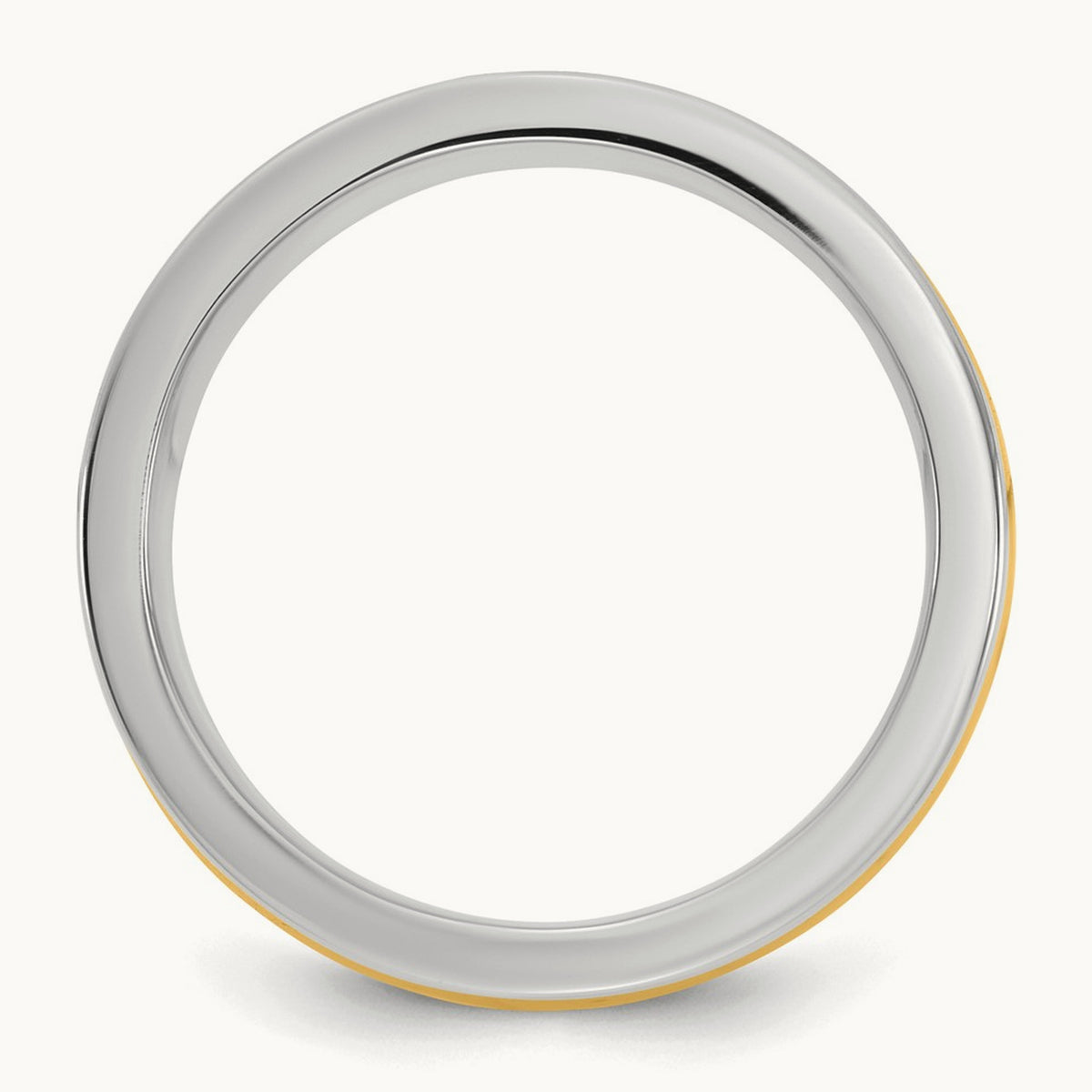 W/Y Half Round Wedding Band, 8mm, 14K Two-tone