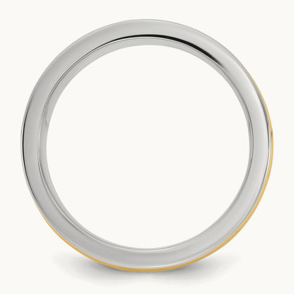 W/Y Half Round Wedding Band, 8mm, 14K Two-tone