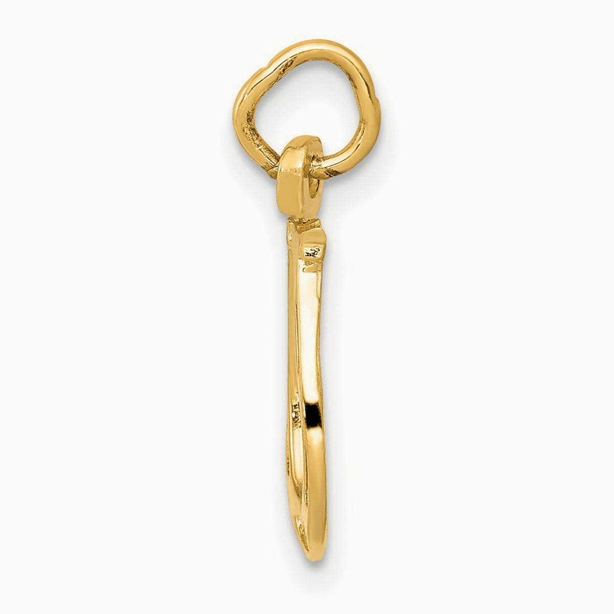 Solid Polished Horseshoe Charm — 14K Yellow Gold