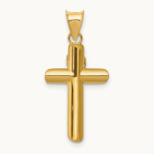 Polished Crucifix Pendant, 14K Two-tone