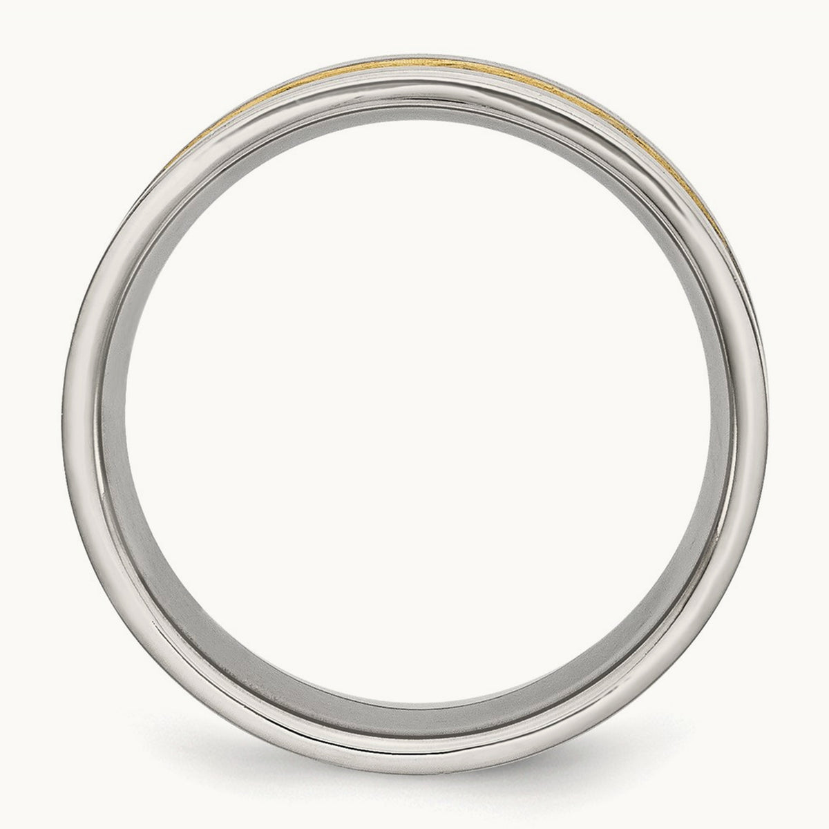 Brushed Yellow IP-plated Grooved Band — photo set