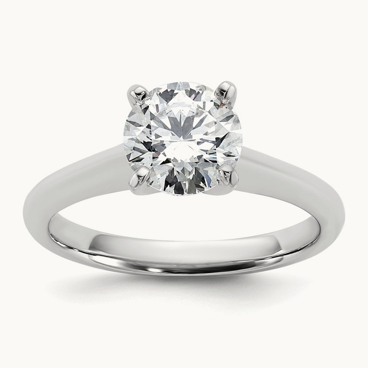 Round 8X Ring, 1.50 ct tw Lab-Grown Diamond — 14K White Gold