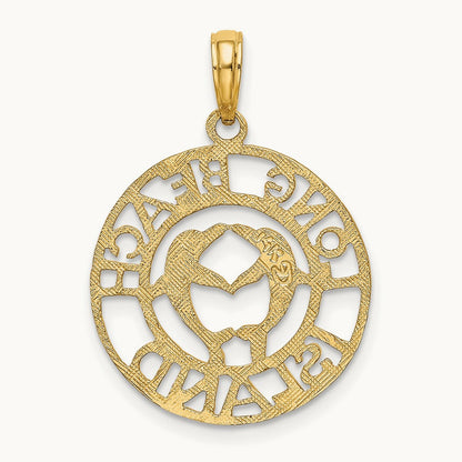 LONG BEACH ISLAND w/ Dolphins Charm, 14K