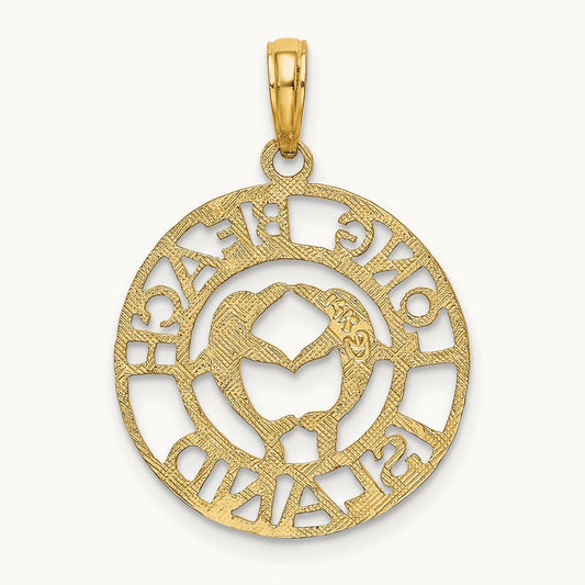 LONG BEACH ISLAND w/ Dolphins Charm, 14K