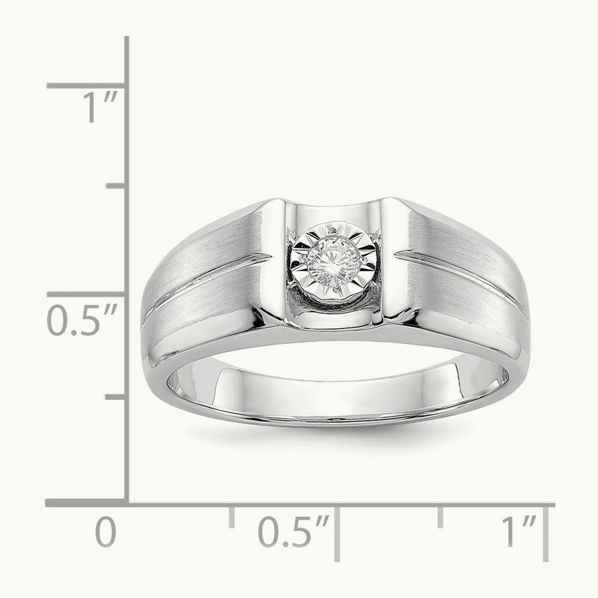 Diamond Mens Ring, 14K White Gold