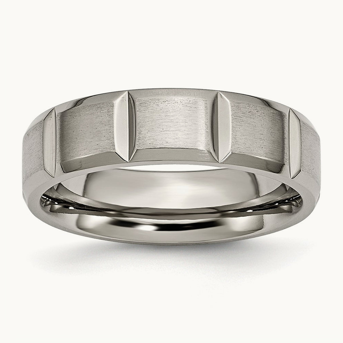 Satin and Polished Grooved Band — 6mm
