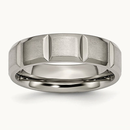Satin and Polished Grooved Band — 6mm