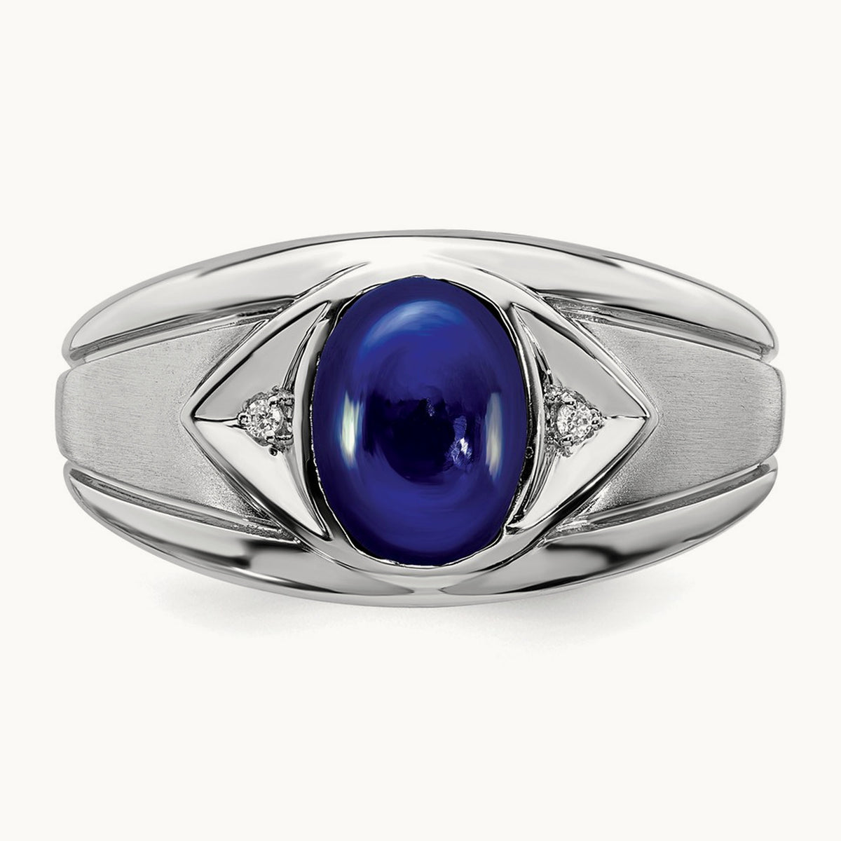 Created Sapphire and Diamond Mens Ring — photo set