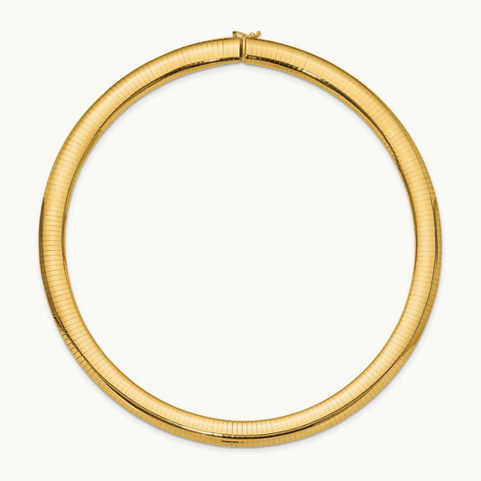 Domed Omega Necklace — 14K Yellow Gold, 16mm, 10mm