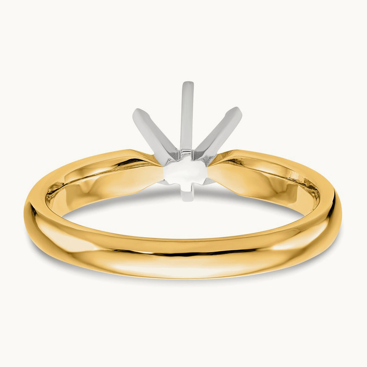 1/8ct. Medium-Wt Comfort-Fit 6-Prong Ring Mounting, 14K Two-tone