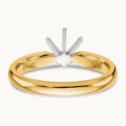 1ct. Medium-Weight Low-Shoulder 6-Prong Mounting, 14K Two-tone