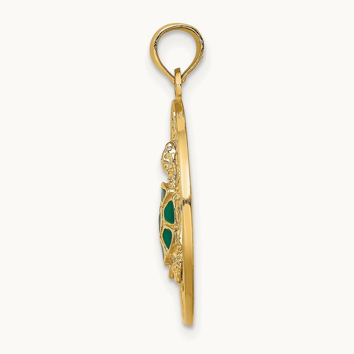 w/ Enamel Turtle SARASOTA Circle Charm, 14K
