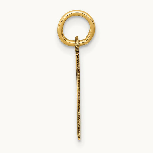 Small Satin Number 1 Charm — 14K Yellow Gold