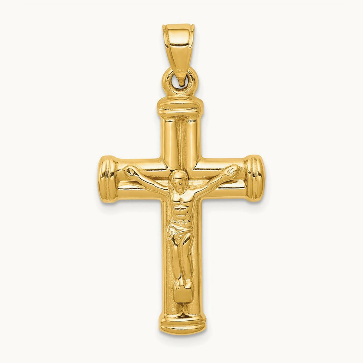 Reversible Crucifix Pendant — 14K Yellow Gold, 35mm