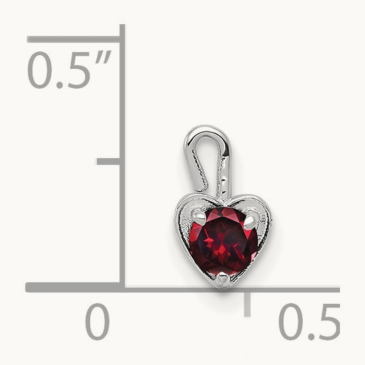 July Synthetic Birthstone Heart Charm — 14K White Gold