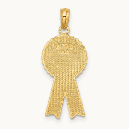 Enamel 1st PLACE Ribbon Charm, 14K