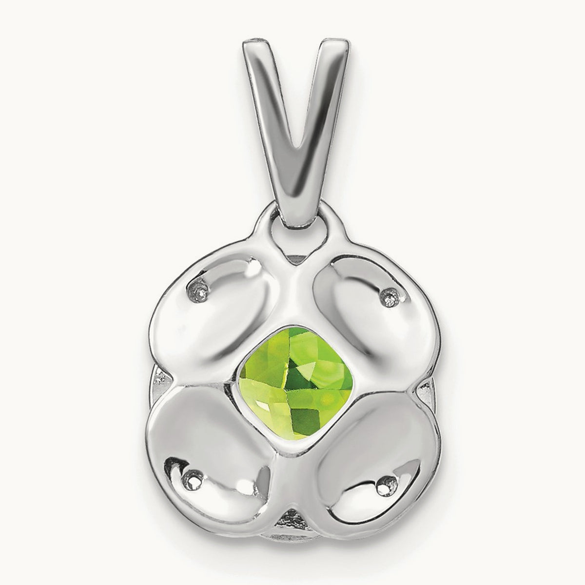 Cushion Peridot and Diamond Pendant — photo set