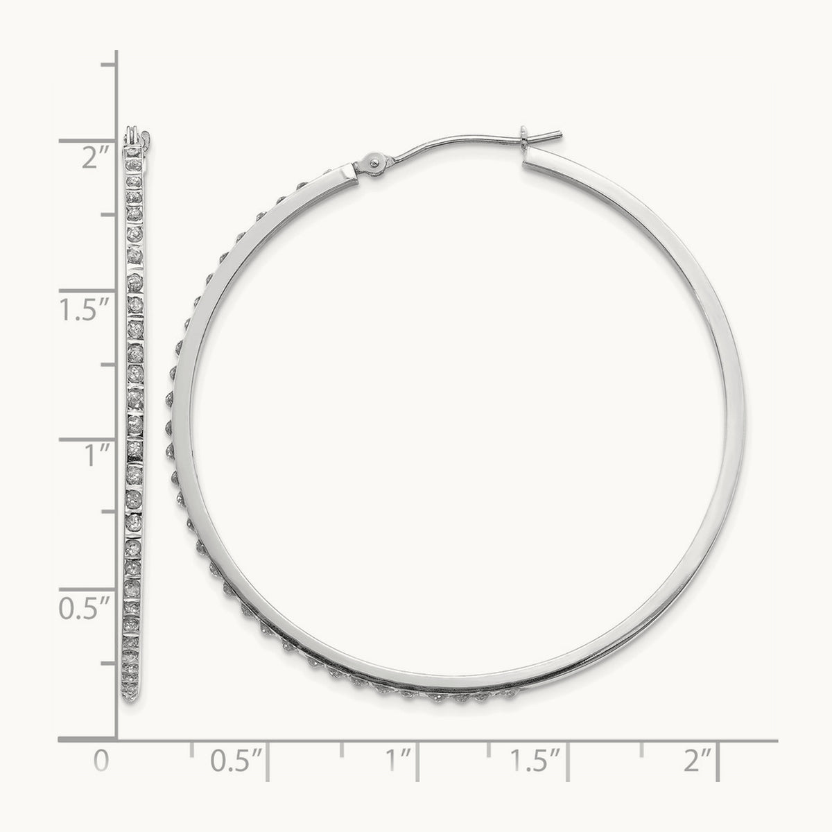 WG Diamond Fascination Dia. Dust/Accent Hoop Earrings, 14K