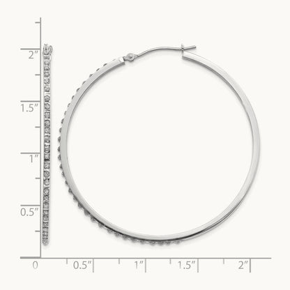 WG Diamond Fascination Dia. Dust/Accent Hoop Earrings, 14K