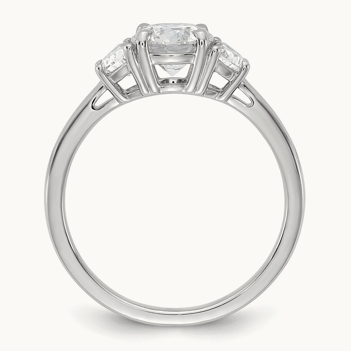 Round 3 Stone Engagement Ring, 1.25-4.00 ct tw Lab-Grown Diamond — 1 3/8 ct, 14K White Gold
