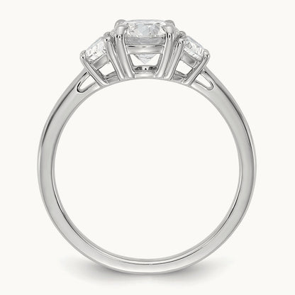 Round 3 Stone Engagement Ring, 1.25-4.00 ct tw Lab-Grown Diamond — 1 3/8 ct, 14K White Gold