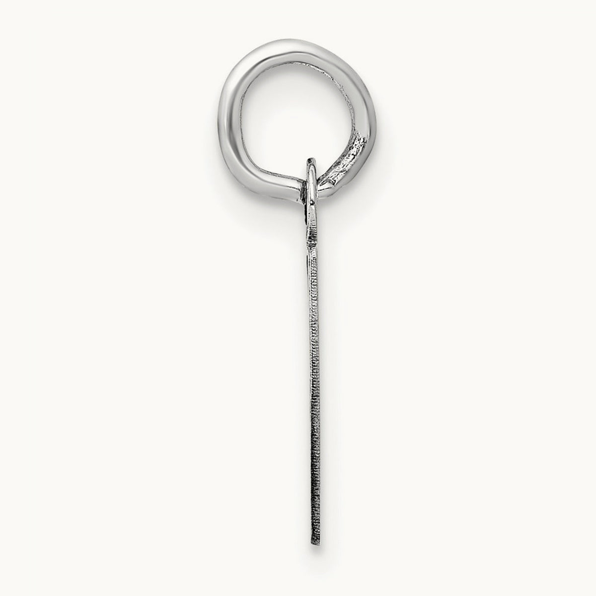 Small Slanted Block Initial Charm — 14K White Gold, P