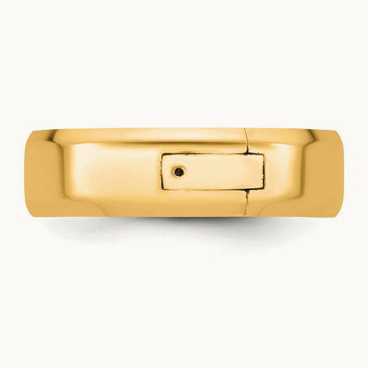 CLIQ Hinged Beveled Edge Wedding Band, 6mm, 14K Yellow Gold