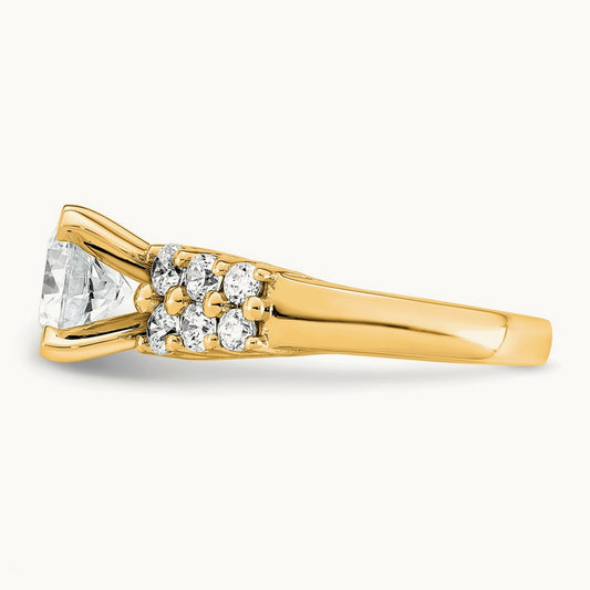 Round Engagement Ring, 2.75 ct tw Lab-Grown Diamond — 14K Yellow Gold