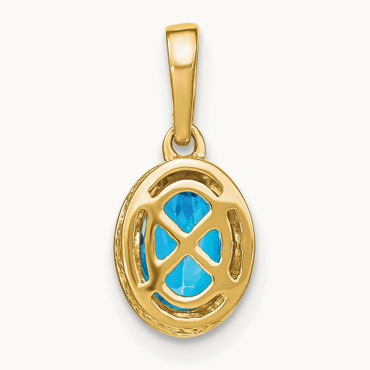 Oval Blue Topaz and Diamond Pendant — photo set