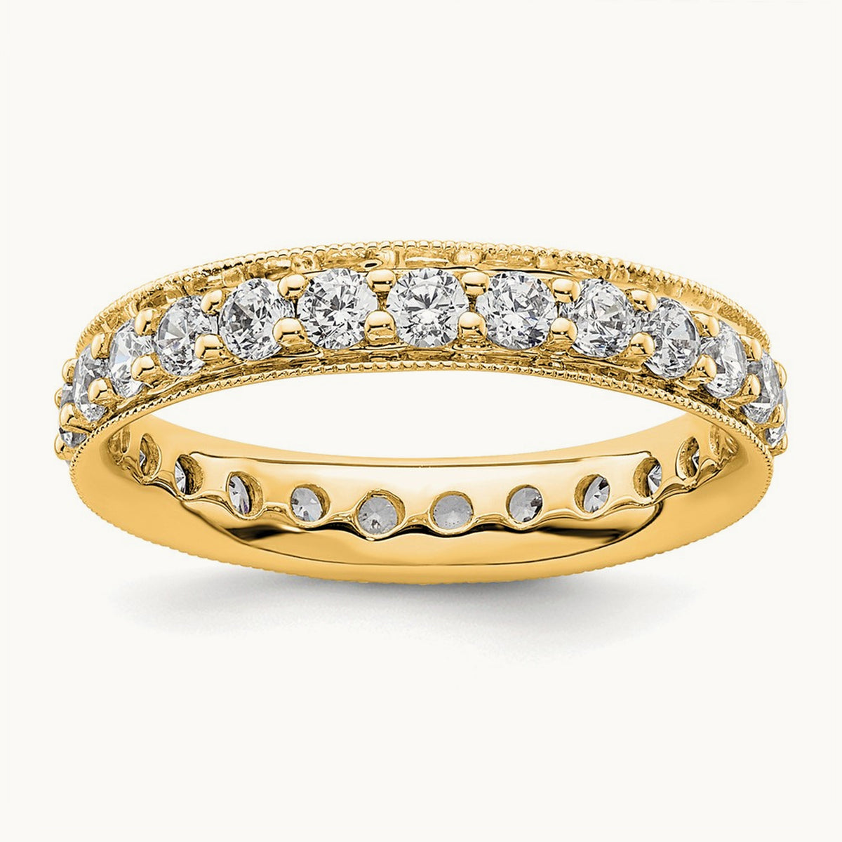 Polished Vintage Diamond Eternity Band, 1.00 ct tw — 14K Yellow Gold
