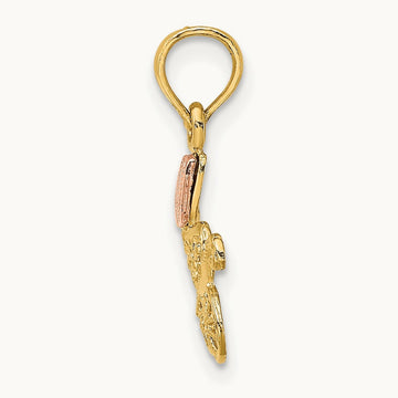 Baby Carriage w/ Visor Charm, 14K Two-tone