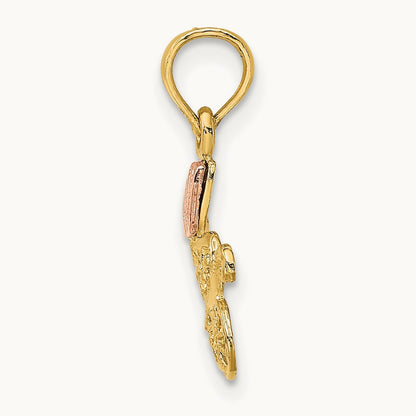 Baby Carriage w/ Visor Charm, 14K Two-tone