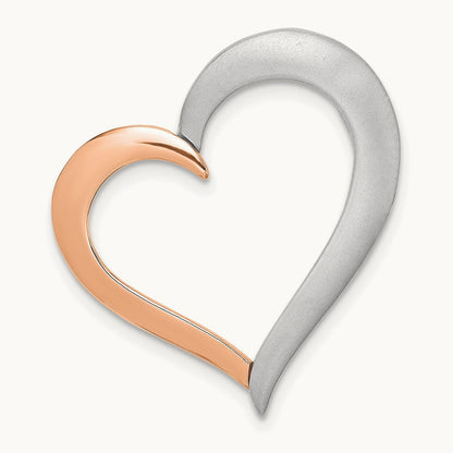 Polished/Satin Heart Chain Slide, 14K Two-tone
