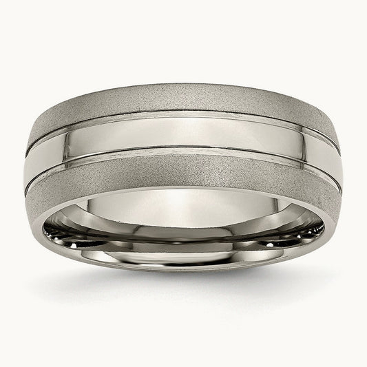 Brushed and Polished Grooved Band — photo set