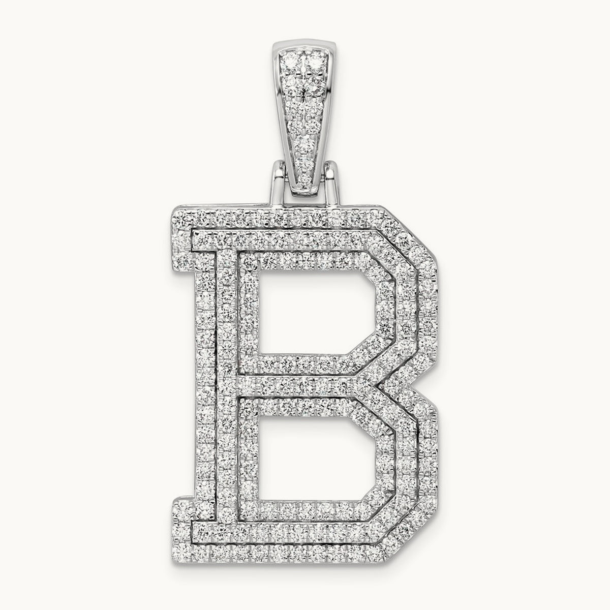 Initial B Large Pendant, 2.00 ct tw Lab-Grown Diamond