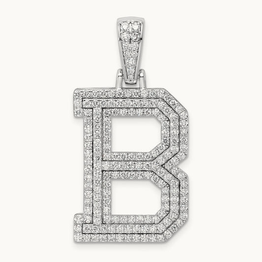 Initial B Large Pendant, 2.00 ct tw Lab-Grown Diamond