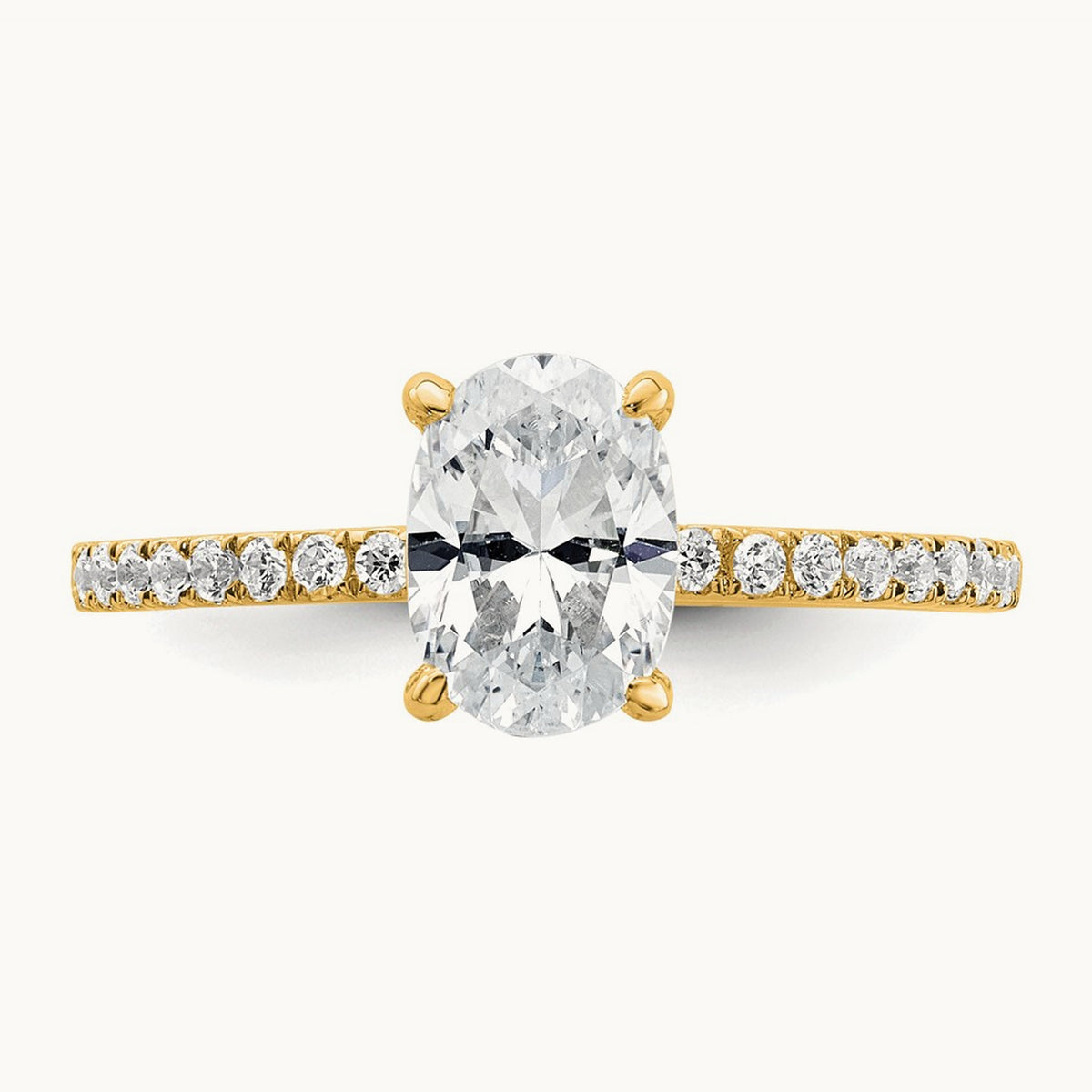 Oval Solitaire Engagement Ring, 1.25-4.50 ct tw Lab-Grown Diamond — 14K Yellow Gold, 7