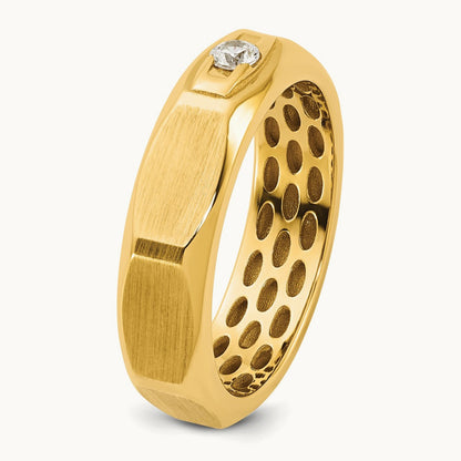 Setting: IB Goodman Men's Satin Diamond Ring Mounting, 14K Gold — 14K Yellow Gold