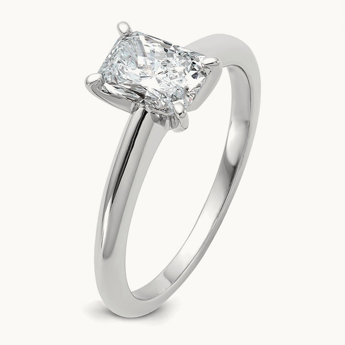 Radiant Solitaire Engagement Ring, 0.50-5.00 ct tw Lab-Grown Diamond — 1 ct, 14K White Gold
