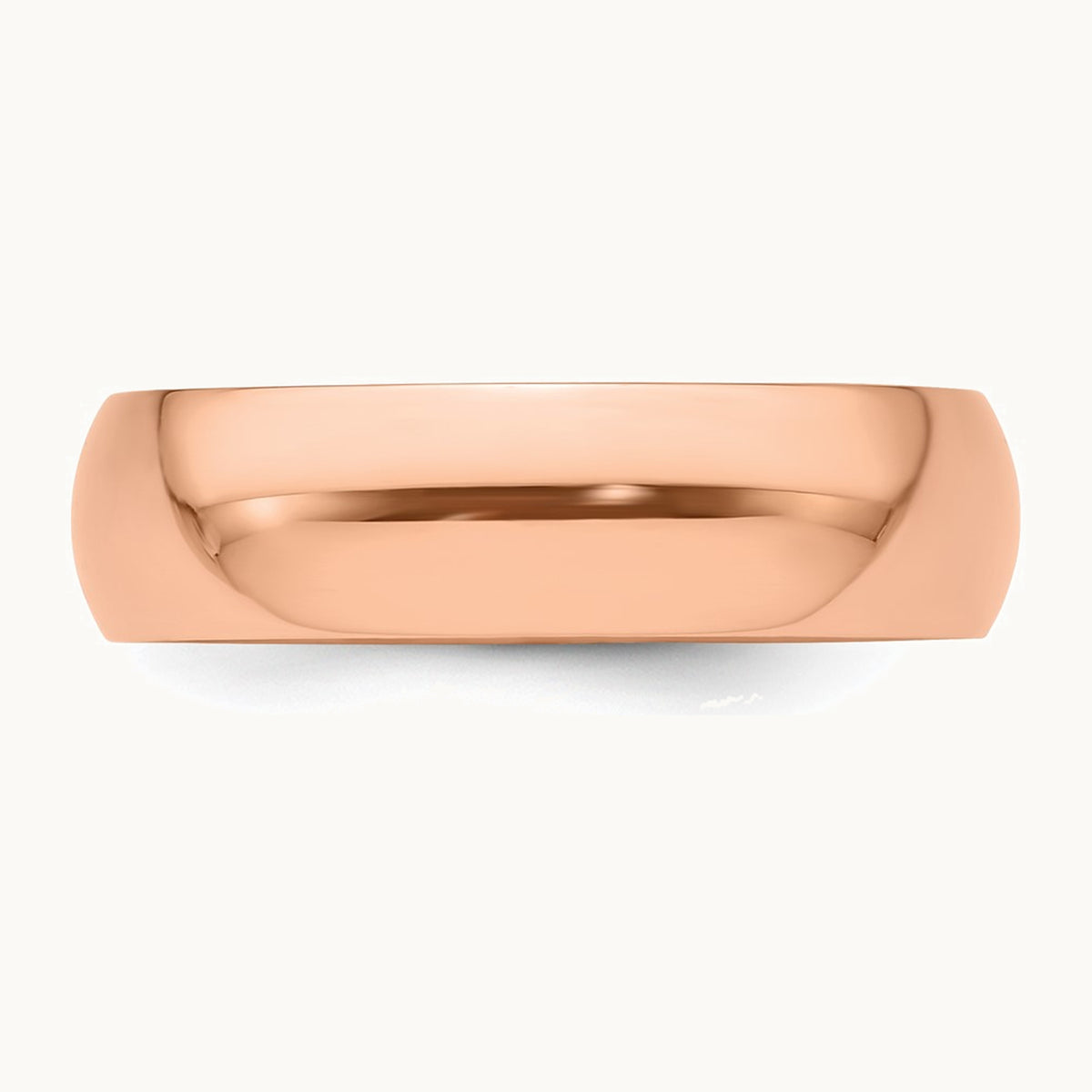 14K Rose Gold 6mm Half-Round Wedding Band
