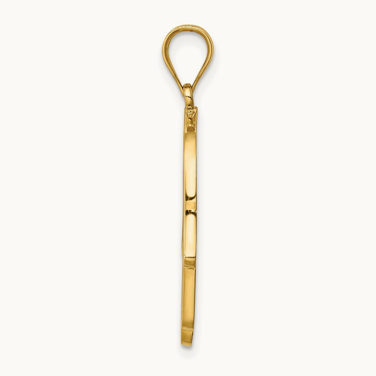Polished and Enameled Hamsa Pendant, 14K