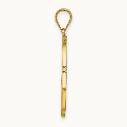 Polished and Enameled Hamsa Pendant, 14K