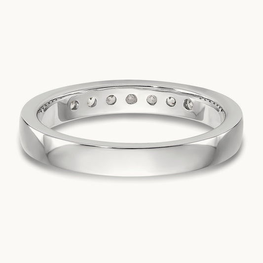 7-Stone Diamond Channel Band, 14K White Gold