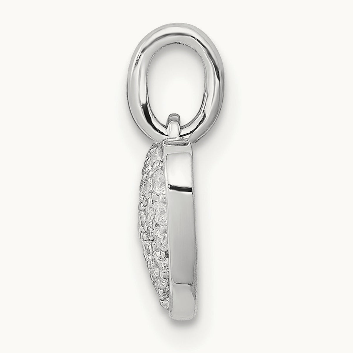 Diamond Heart Pendant — 14K White Gold, 13mm