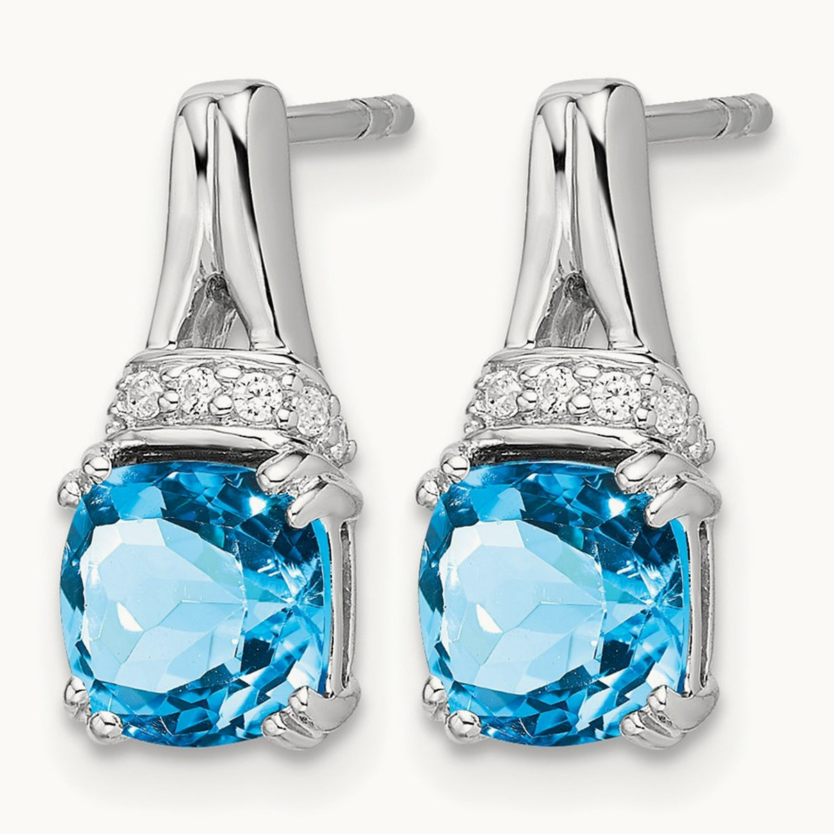 Blue Topaz and Diamond Earrings — photo set