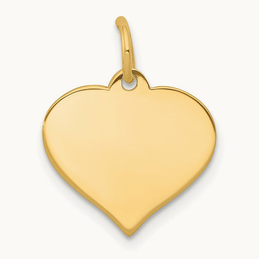 Heart Disc Charm, 14K