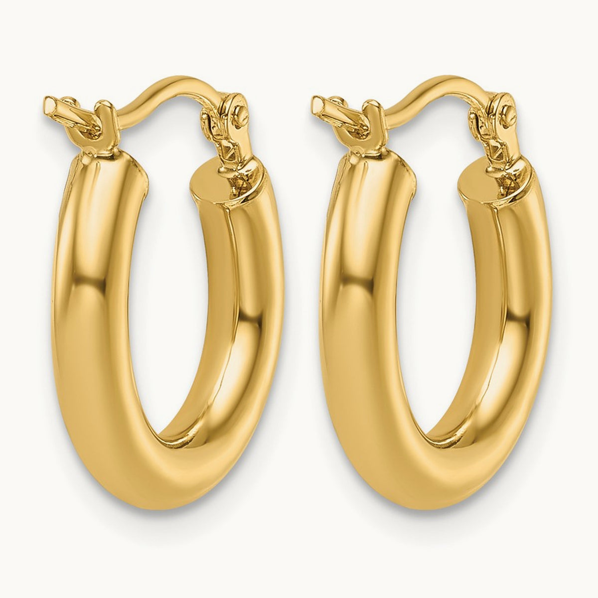 Polished Hoop Earrings, 14K — Leslie's