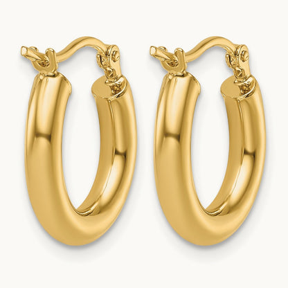 Polished Hoop Earrings, 14K — Leslie's