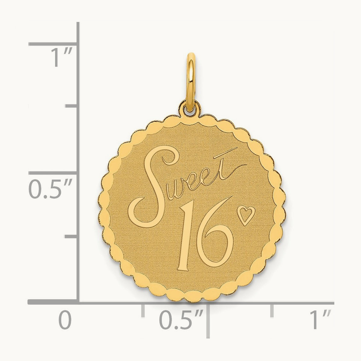 SWEET 16 Disc Charm, 14K