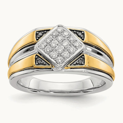 Black and Diamond Mens Ring — photo set